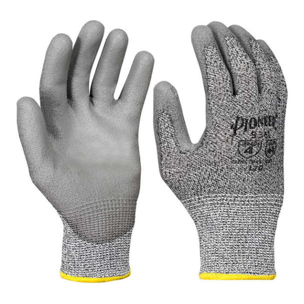 • Features – These level 4, Cut-Resistant Gloves and made from a 13-gauge composite filament and a non-coated back, that provides increased breathability and flexibility
• Benefits – The ergonomic PU-coated palm and finger deliver a better grip and abrasion resistance, equipping these gloves with superior cut-resistance and dexterity
• Applications – Designed to be used in various industries including automotive, glass & sheet metal handling, or metal stamping/fabrication
• Certification – Sold by the