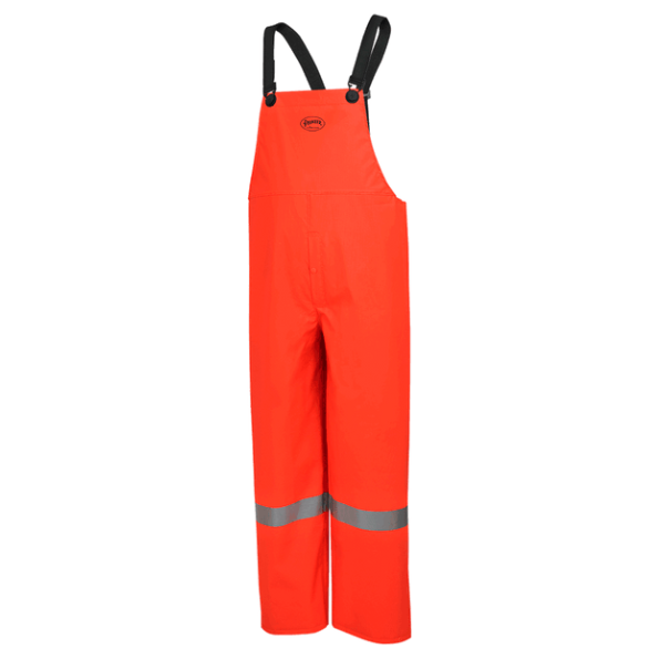 PIONEER 576P PVC/POLY/ FLAME RESISTANT BIB PANTS - HI-VIZ ORANGE