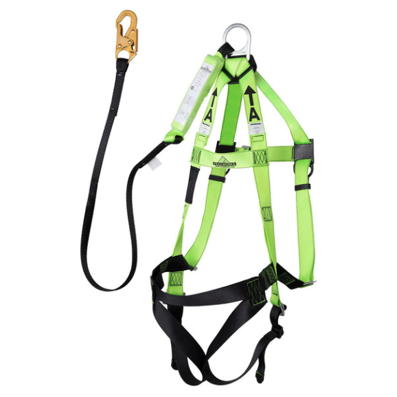 PEAKWORKS FBH-10000A5440-4 HARNESS/LANYARD INTEGRAL COMBO (110-220BL CAP) - 4' (1.2M)