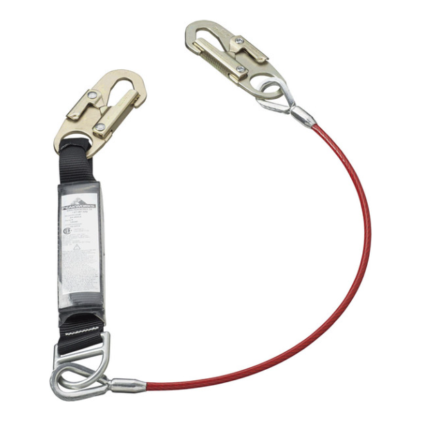 PEAKWORKS SA-5500-4 SHOCK ABSORBING GALVANIZED CABLE LANYARD - (1.2M)