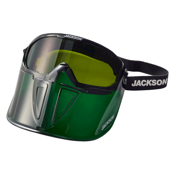 JACKSON GPL500 SERIES PREMIUM SAFETY GOGGLE WITH DETACHABLE FLIP-UP/FLIP-DOWN FACE SHIELD - GREEN