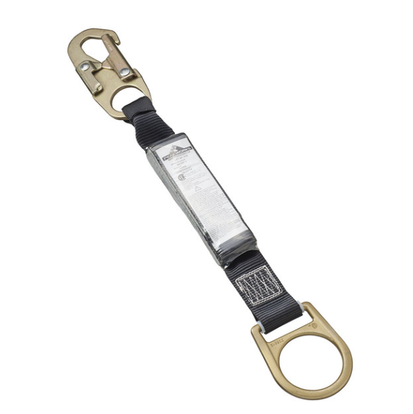 PEAKWORKS SA-5207-2 SHOCK ABSORBING LANYARD - SNAP & D-RING - 18" (46 CM)