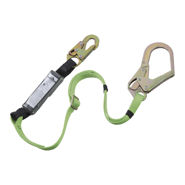 PEAKWORKS SA-5402-6A SHOCK ABSORBING LANYARD - SNAP & FOAM HOOKS - 6' (1.8 M) - ADJUSTABLE