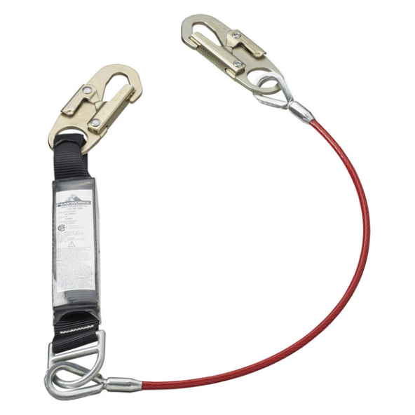 PEAKWORKS SA-5500-6 SHOCK ABSORBING GALVANIZED CABLE LANYARD - (1.8M)