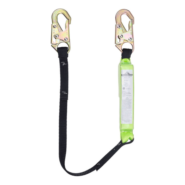 PEAKWORKS SA-6400-4 SHOCK ABSORBING LANYARD - SNAP & FORM HOOKS- 6' (1.8M)
