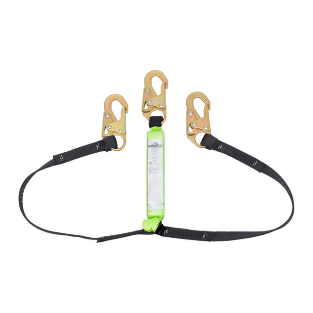 PEAKWORKS SA-64000-4 SHOCK ABSORBING LANYARD - SNAP HOOKS- 4' (1.2M)