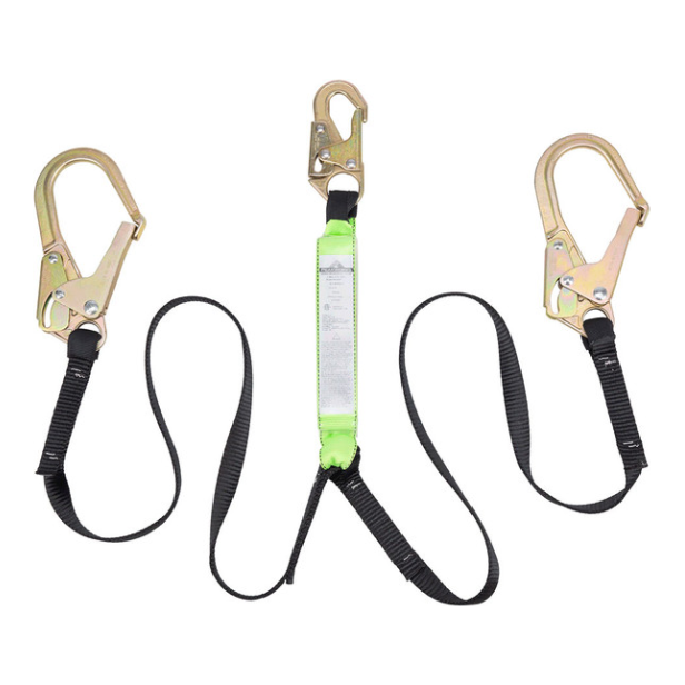 • SP (Shock Pack) lanyards are comprised of "tear webbing" which is woven in a manner that allows the webbing to tear when it has a load applied to it. This tearing absorbs a significant amount of downward force under load, reducing injury. This tear webbing is folded and shrink-wrapped into a compact 1 x 2 x 6" (2.5 x 5 x 15 cm) pack that is sewn into the lanyard next to the body connector.
• Certified to CSA Z259.11-17 standards
• Made with a superior grade, heavy-duty 1-3/4" (45 mm) or 1" (25 mm)