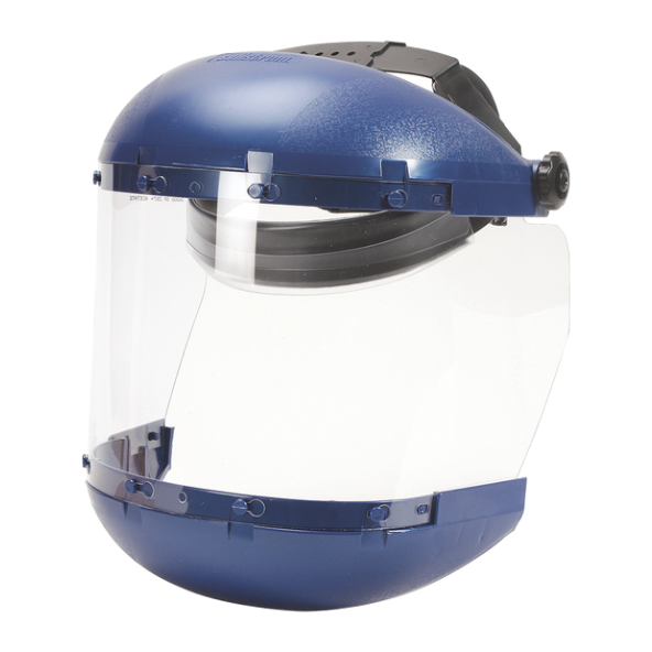 S38110 DUAL GROWN FACE SHIELD WITH RATCHETING HEADGEAR - CLEAR TINT - UNCOATED