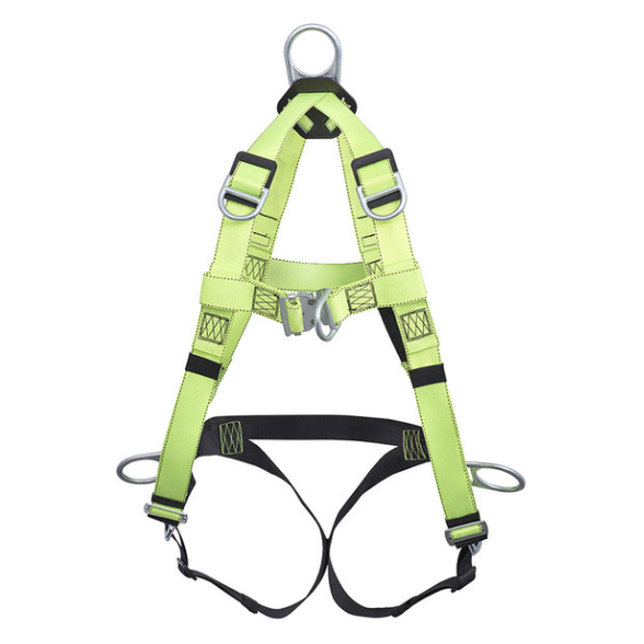 • Certified to both CSA Z259.10 and ANSI Z359.11 standards
• High visibility colour
• Fully adjustable for a universal fit
• 5 points of adjustment ensure a good fit (2 leg, 2 torso, 1 chest)
• Pass-Thru chest buckle and grommeted leg straps for quick donning
• Grommeted leg straps available
• Sub-pelvic strap for added safety and support
• Polyester webbing
• Fall indicator for easier inspection before use
• Large dorsal D-ring for easy connection
• Class APLE
• Meets or exceeds all applicable OSHA