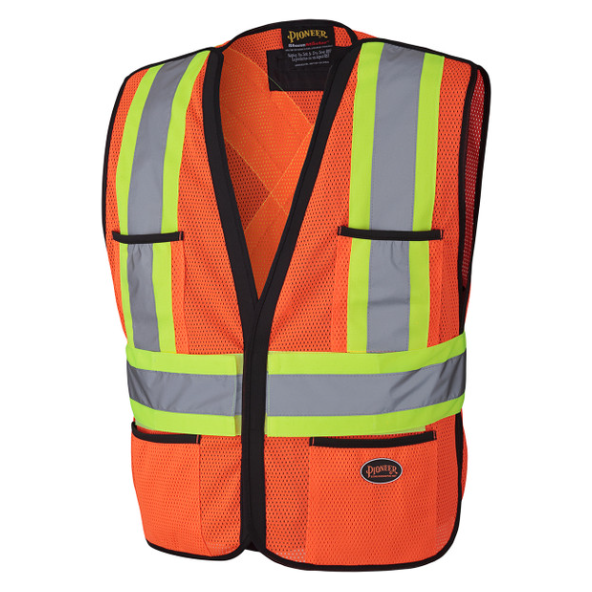 PIONEER 6926 SAFETY TEAR-AWAY VEST - HI-VIZ ORANGE