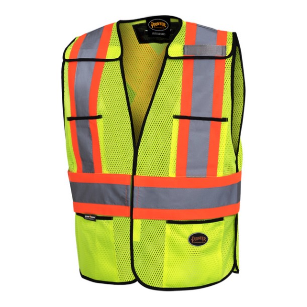 PIONEER 6927 SAFETY TEAR-AWAY VEST - HI-VIZ YELLOW/GREEN