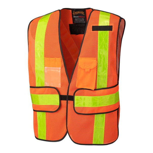 PIONEER 145 ALL-PURPOSE SAFETY TEAR-AWAY VEST - HI-VIZ ORANGE