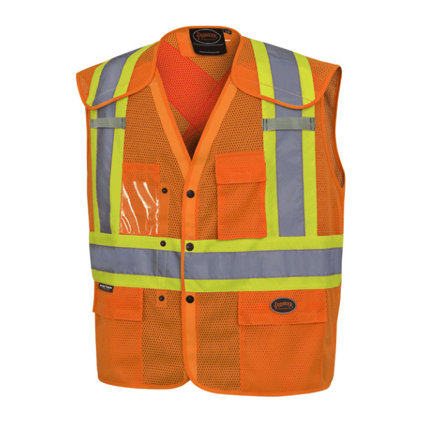PIONEER 6938A DROP SHOULDER SAFETY VEST - HI-VIZ ORANGE