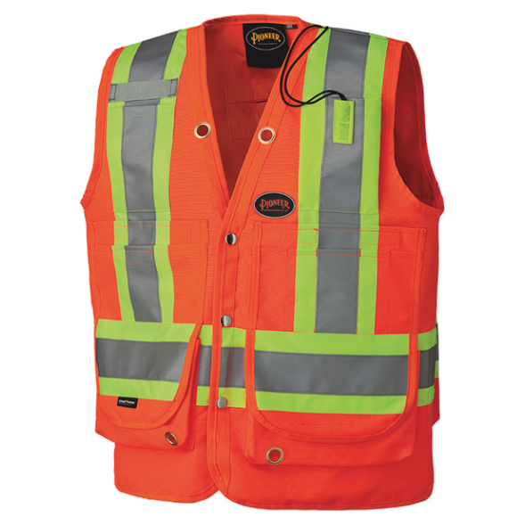 PIONEER 6697 SURVEYOR'S SAFETY VEST - HI-VIZ ORANGE