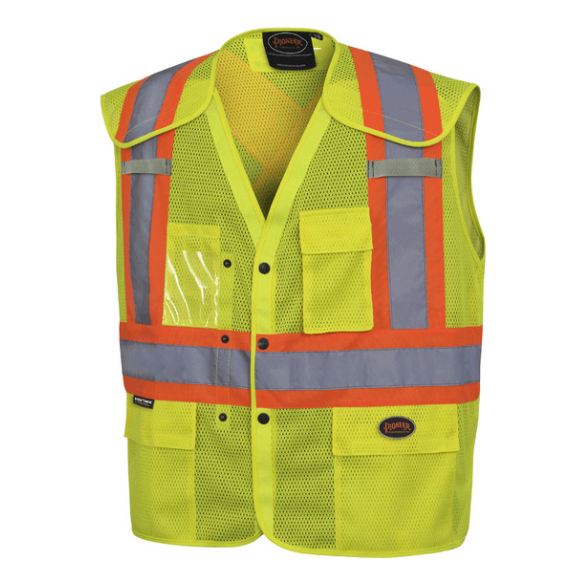 PIONEER 6939A DROP SHOULDER SAFETY VEST - HI-VIZ YELLOW/GREEN