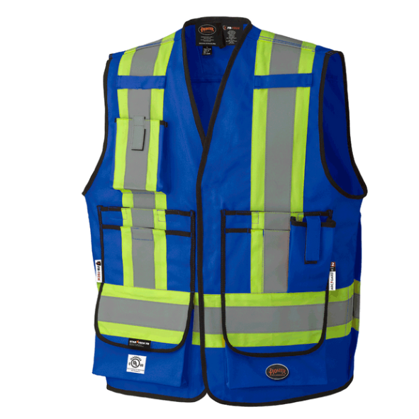 PIONEER 7733 FR-TECH® FLAME RESISTANT SURVEYOR'S VEST - HI-VIZ ROYAL BLUE