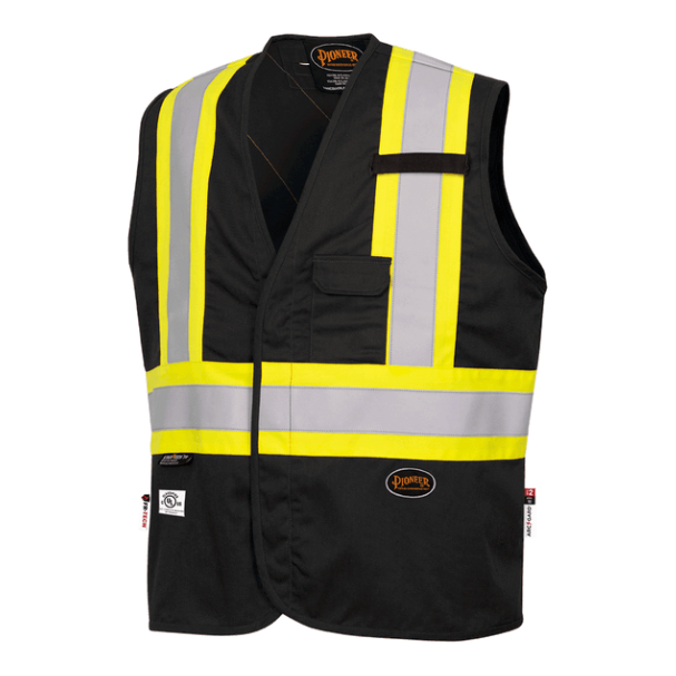 PIONEER 7729 FR-TECH® FLAME RESISTANT SAFETY VEST - BLACK