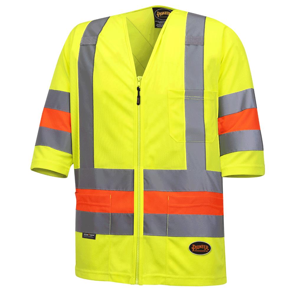 PIONEER QUEBEC HI-VIS SHORT-SLEEVED TRAFFICE CONTROL SAFETY SHIRT