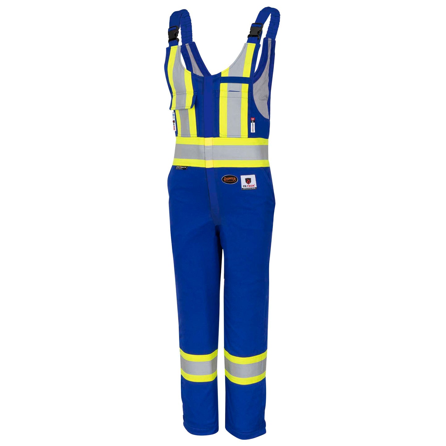 PIONEER WOMENS FR-TECH HI-VIS FR/ARC RATED QUILTED SAFETY OVERALLS - BLUE