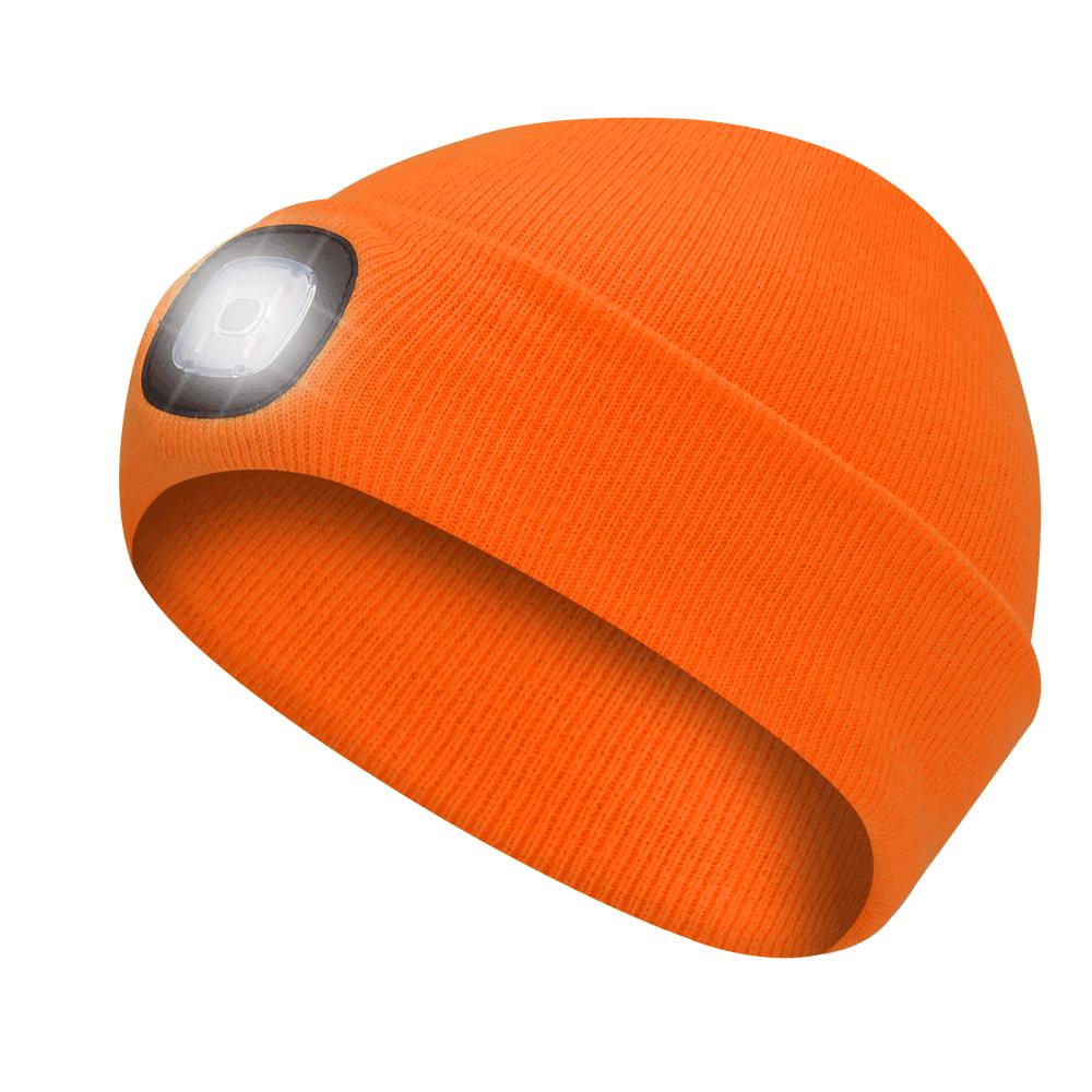 PIONEER KNIT TOQUE W/ LED HEADLAMP - ORANGE - ONE SIZE