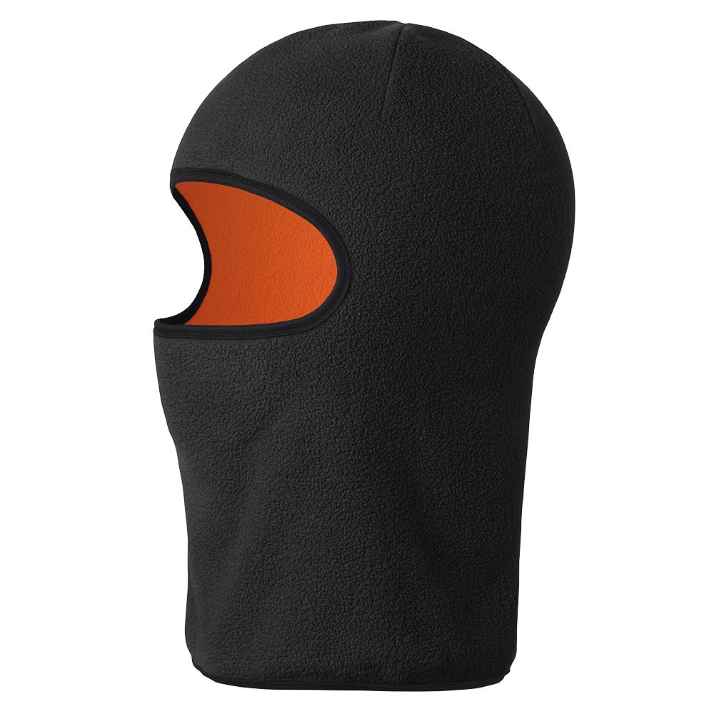PIONEER 1 HOLE MICROFLEECE HOOD - REVERSIBLE - BLACK/ORANGE