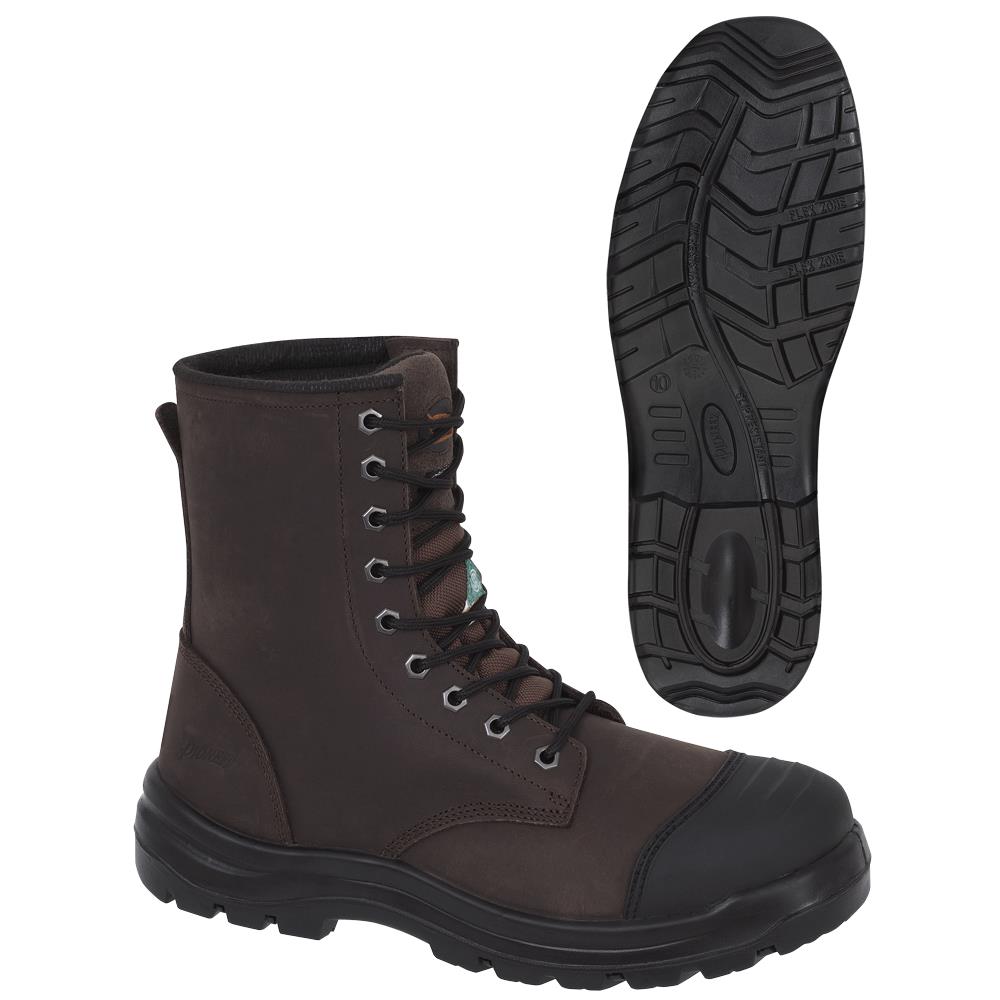 PIONEER 8" LEATHER WORK BOOT - STEEL TOE/PLATE - BROWN