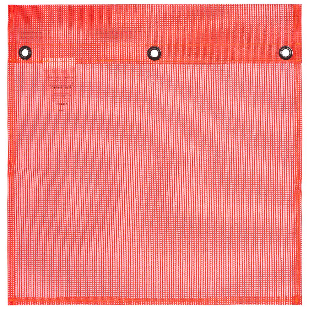 PIONEER POLYETHYLINE MESH FLAG WITH GROMETS - RED - 16" X 16" by PIONEER