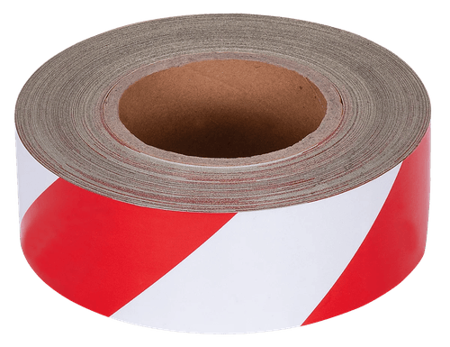 REFLECTIVE SAFETY HAZARD WARNING TAPE - 150'/45.7 M - RED/WHITE