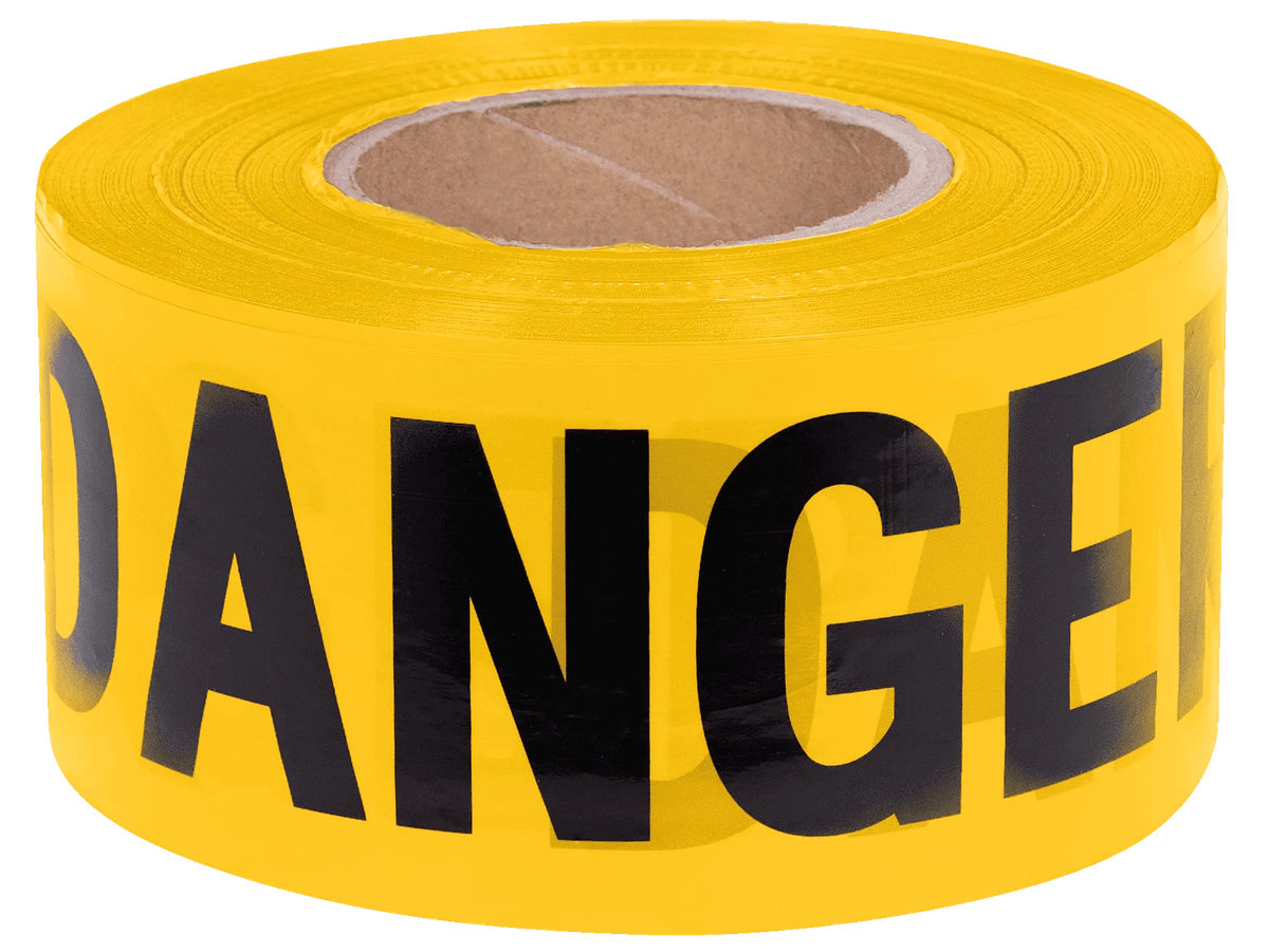 Pioneer Danger Tape — Yellow — 0.04 mm — 1,000 ft / 304.8 m
