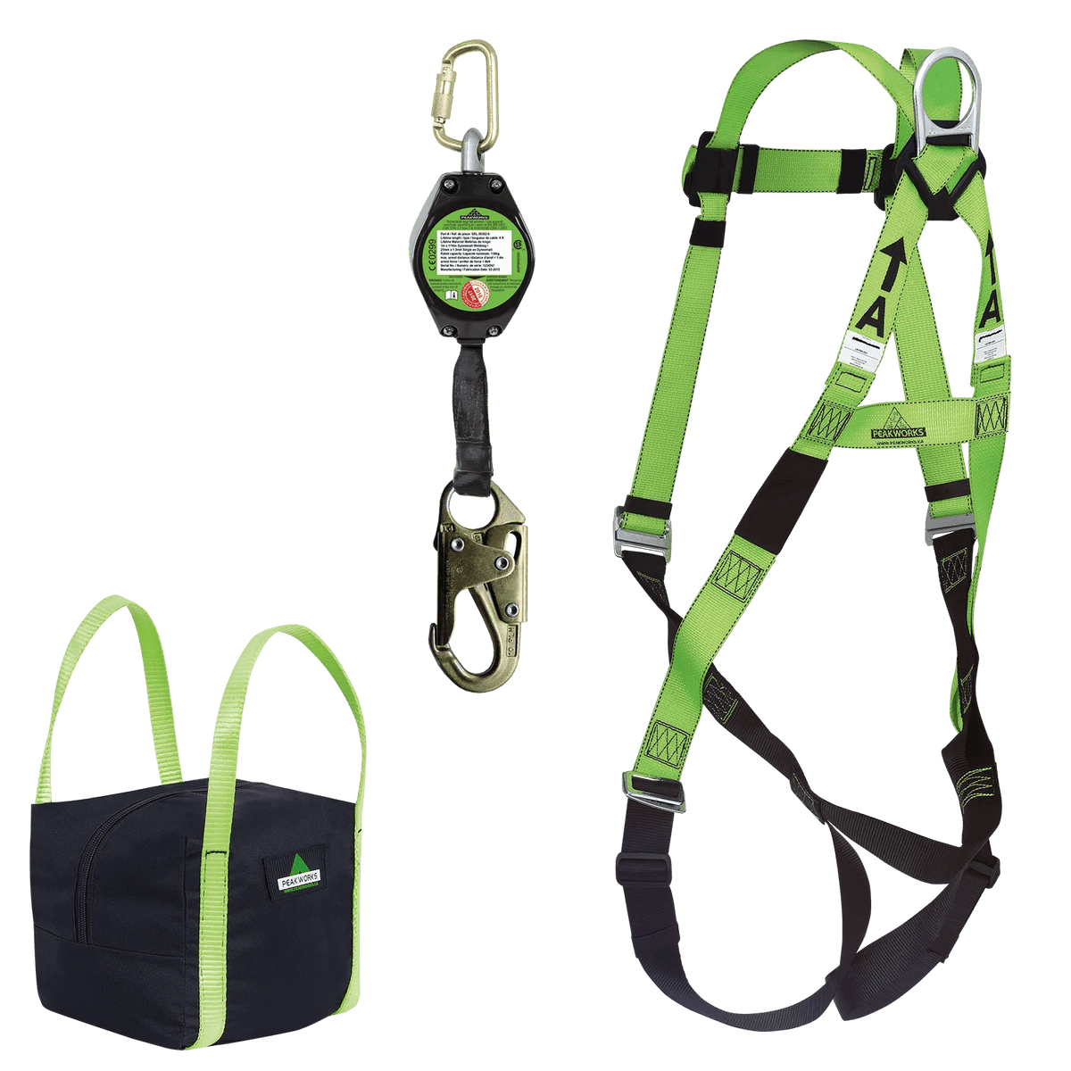 PeakWorks Contractor Fall Protection Kit - LE SRL - Mesh Bag