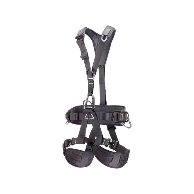 The Viking Rope Access Harness has been the workhorse of the rope access industry since 2005.
Product Code: A100
Customizable: with different top webbing colour options.
Material: Polyester and Nylon Webbing
Weight: 2.6 kg
Max load: 154 kg – 350 lb
Standards Compliance:  CE certified to EN 361: 2002, EN 358: 1999 & EN 813: 2008 | | Meets CSA Z259.10 – all classes, ANSI Z359.11
Size A: Waist 77 – 115 cm | Leg 54 – 67 cm | Height +/- 140 – 180 cm
Size B: Waist 82 – 125 cm | Leg 60 – 83 cm | Height