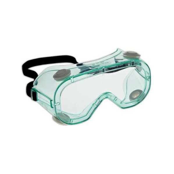 CHEM SPLASH SAFETY GOGGLE 20 PACK GRNFRAME/CLR LENS