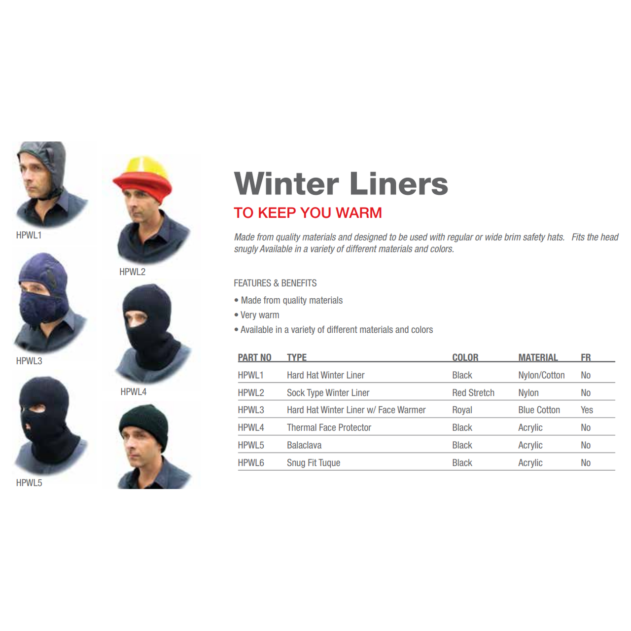 HAT WINTER LINER TUQUE BLACK