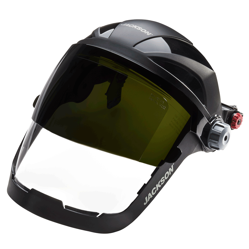 Jackson Jackson Quad 500® Series Face Shield – 370 Speed Dial™, Shade 5 Flip-Up Window & HHIS Universal Hard Hat Slot Adaptor – SUW-14235