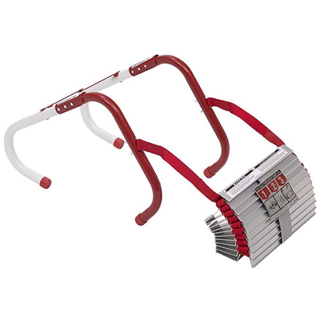KIDDE TWO-STORY FIRE ESCAPE LADDER WITH ANTI-SLIP RUNGS, 25-FOOT
