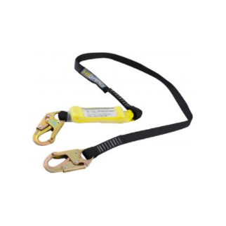 HiiGARD fall protection lanyard. This lanyard assembled with small steel snap hooks on each made with the highest grade of polyester webbing made to resist all rigorous construction work activities. To avoid pre-retirement of lanyard due to un-readable information label, HiiGard has added a protection sleeve to ensure information stays intact.