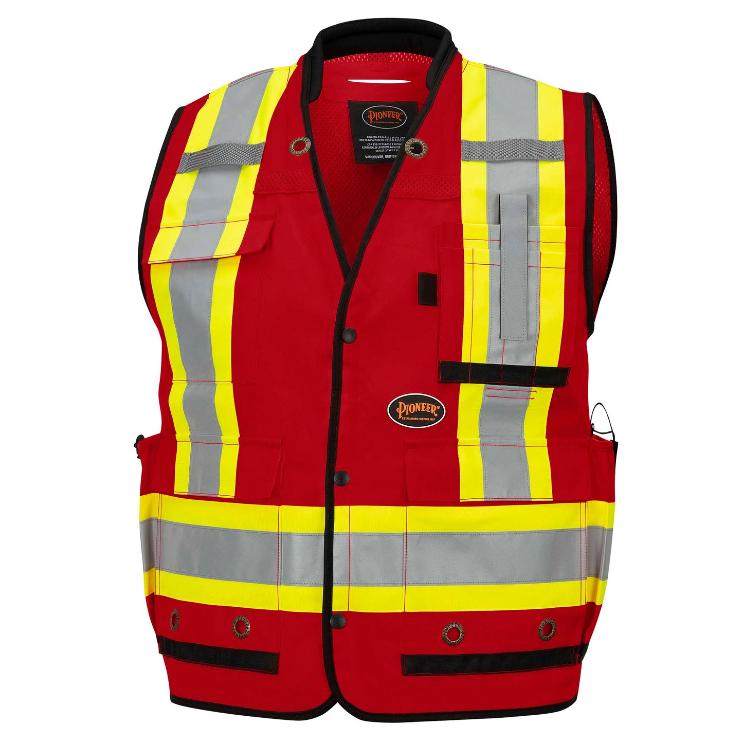 **COMING SOON** HI-VIS ANTIMICROBIAL MESH BACK SURVEYORS VEST - Red
