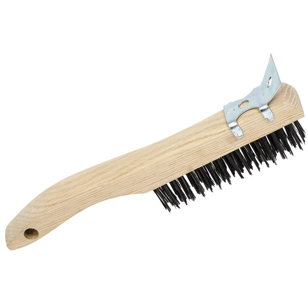 JET Tools JET Tools SUW-551109 4-Row Wire Scratch Brush with Shoe Handle & Carbon Steel Scraper