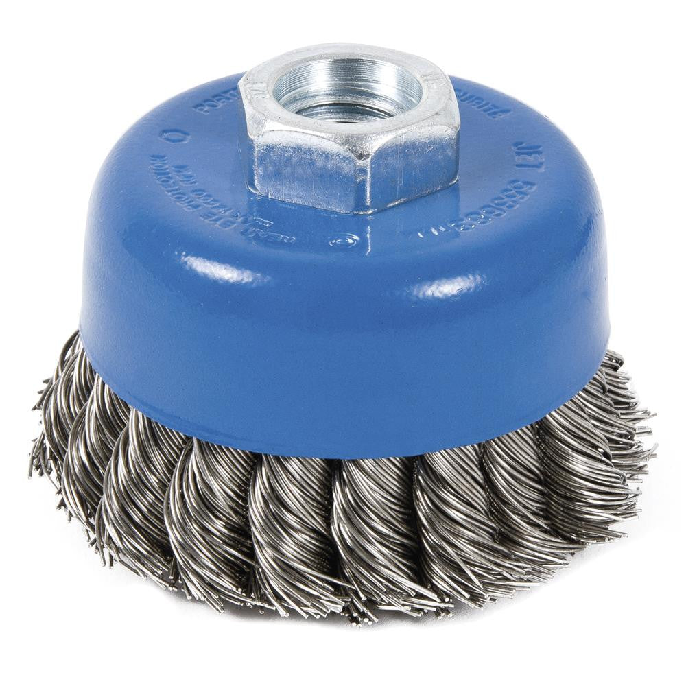 JET Tools JET Tools SUW-553683 3 x 5/8-11 NC Stainless Steel Knot Twisted Cup Brush