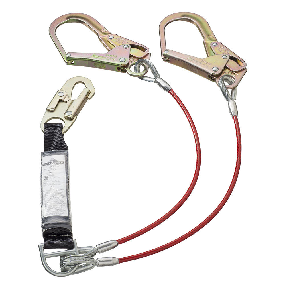 PeakWorks PeakWorks SA-55522-4 Shock Absorbing Lanyard with Snap Form Hooks – 4' (1.2M)