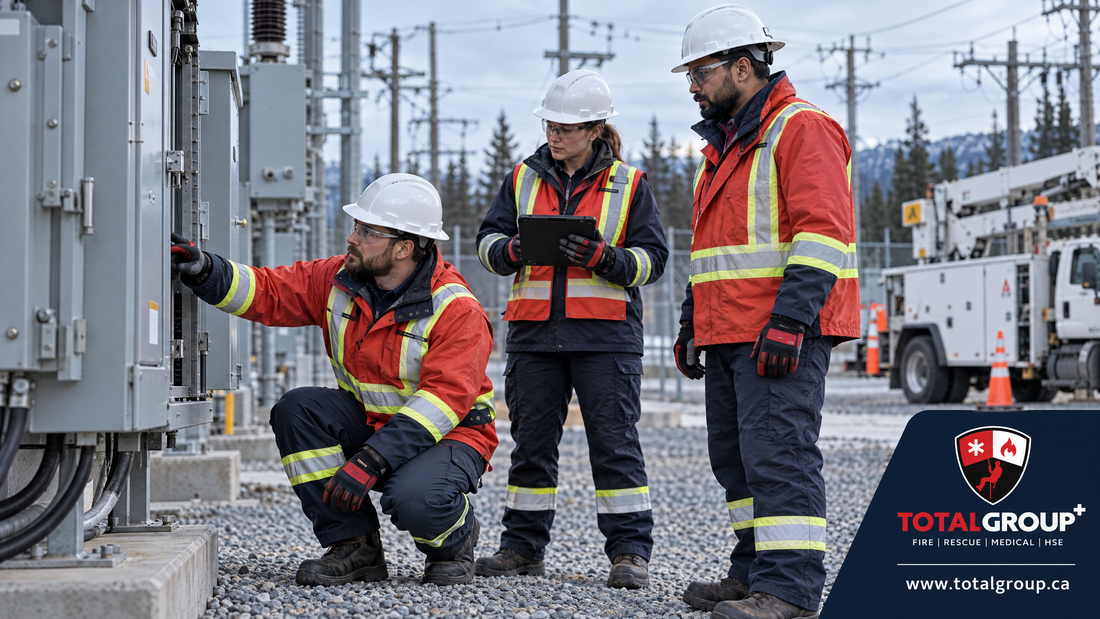 Total Group utility field crew completing an equipment inspection
