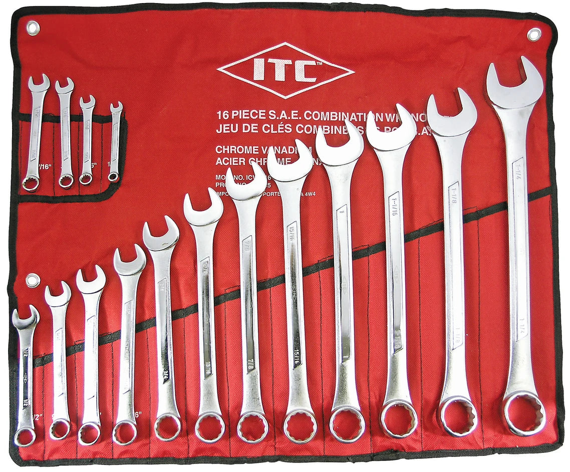 ITC ITC ICW-16 16-Piece S.A.E. Combination Wrench Set – SUW-020215