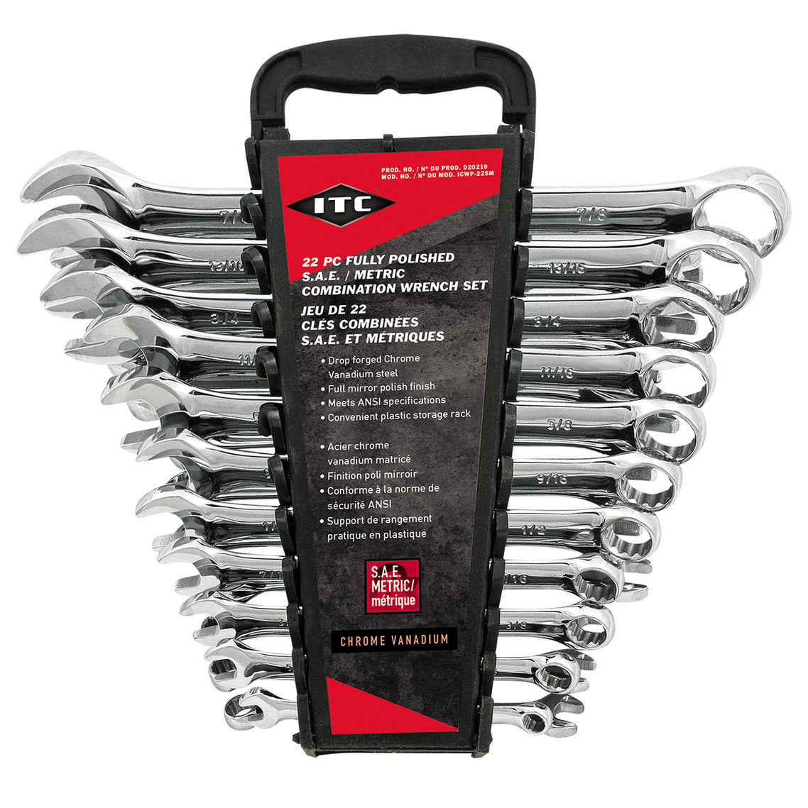 ITC ITC ICWP-22SM 22-Piece SAE & Metric Combination Wrench Set