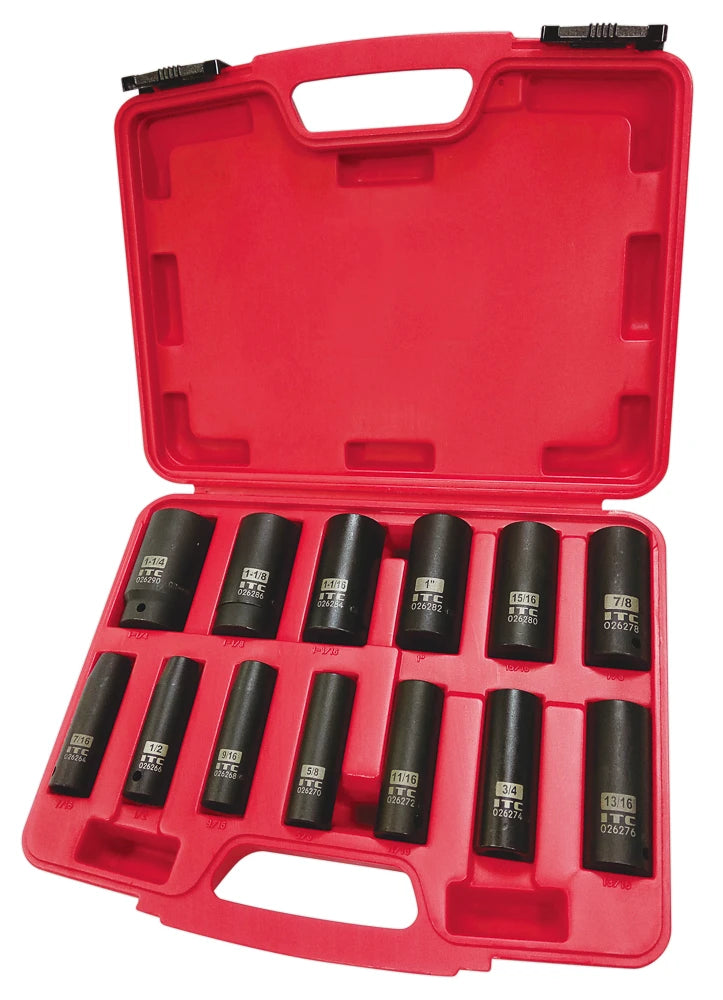 ITC ITC IPS-1312D Deep SAE Impact Socket Set – 13 Pieces, 1/2" Drive