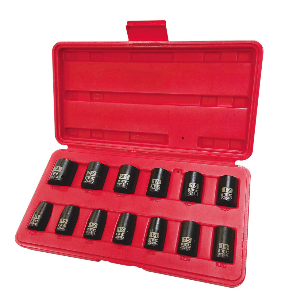 ITC ITC IPS-1312M 1/2" Drive 13-Piece Metric Impact Socket Set