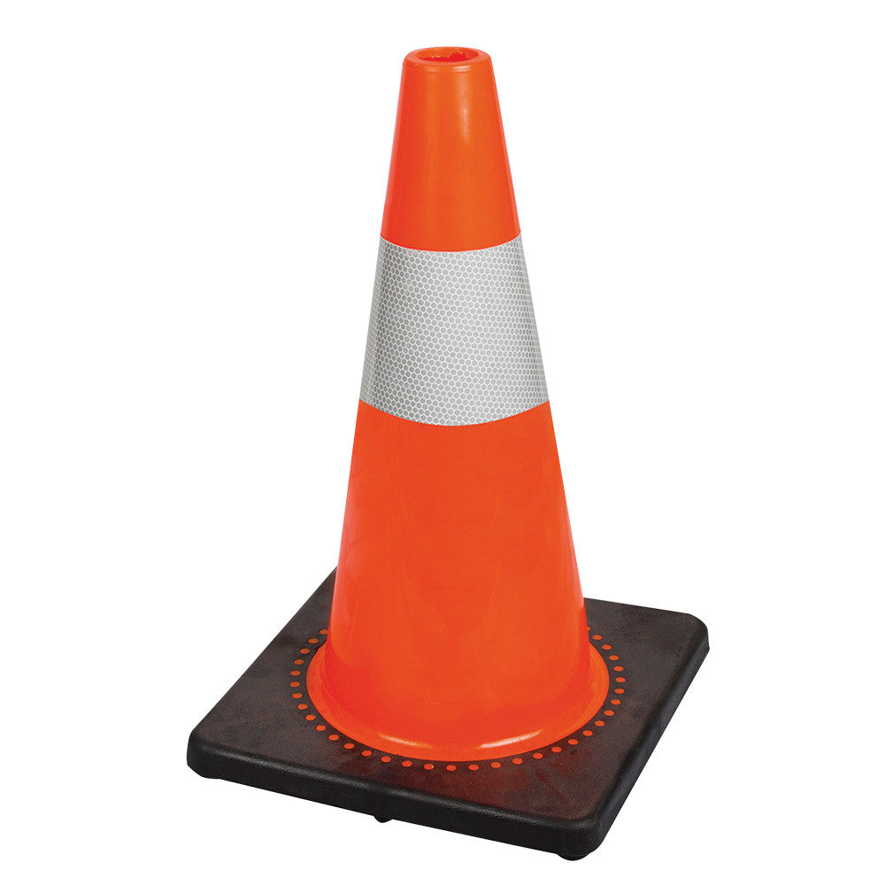 Pioneer Pioneer 181N Flexible PVC Safety Cone – 18" (45 cm), Hi-Vis Orange, 4" Band