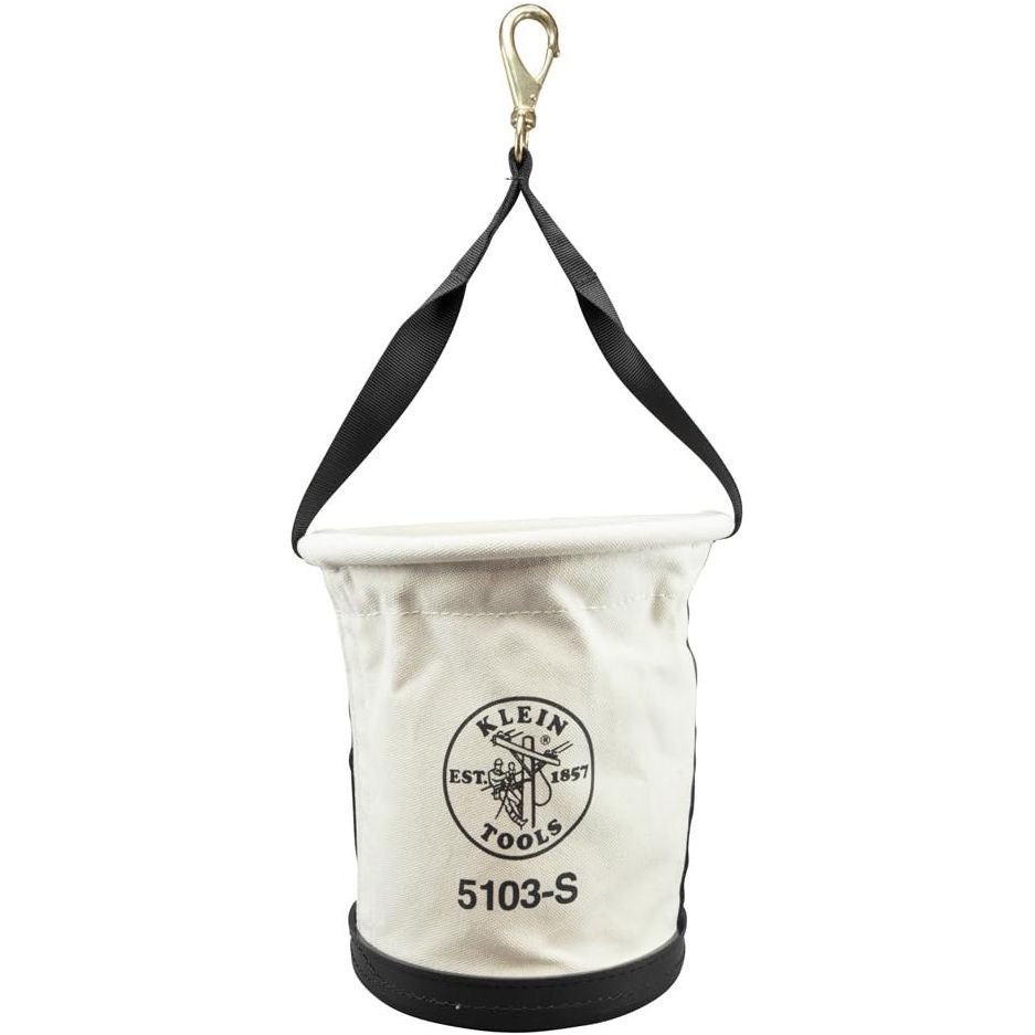 Load rated: 150-pounds (68 kg)
Web strap extends down the side of the bucket
Heavy duty plastic bottom with drain holes
Made in the USA