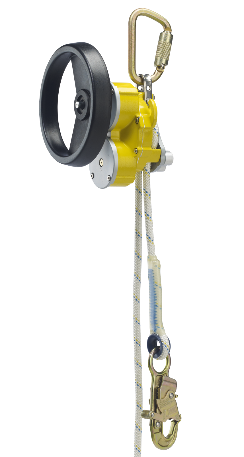 3M DBI-SALA Rollgliss R550 rescue-lifting-wheel configuration; representative rope length