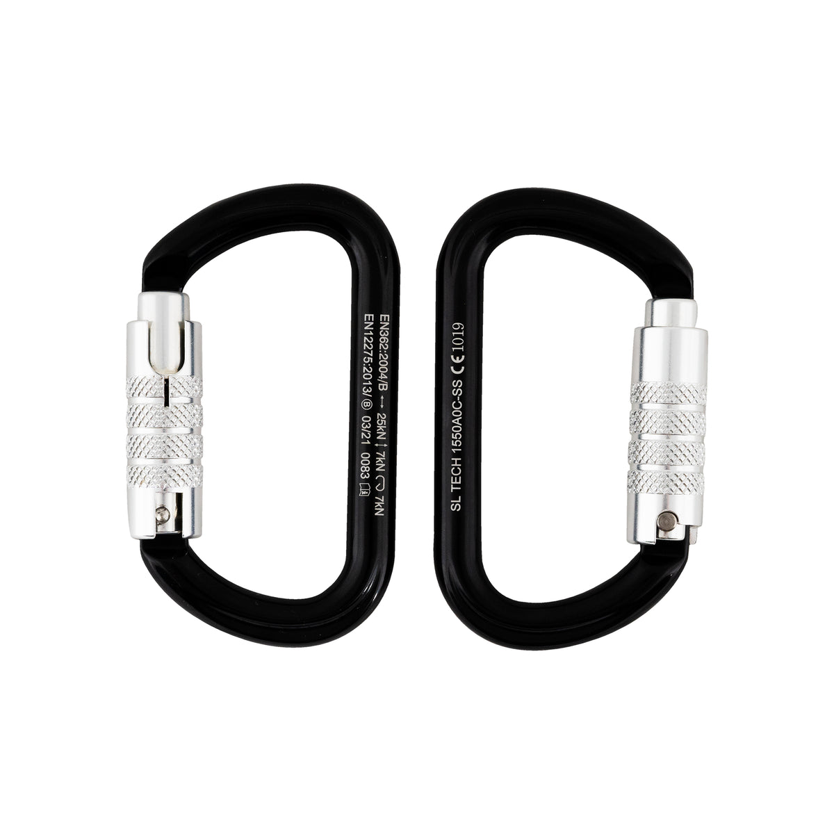 SL TECH SL TECH OVAL 3-Action Aluminum Carabiner, 1550AOC-SS