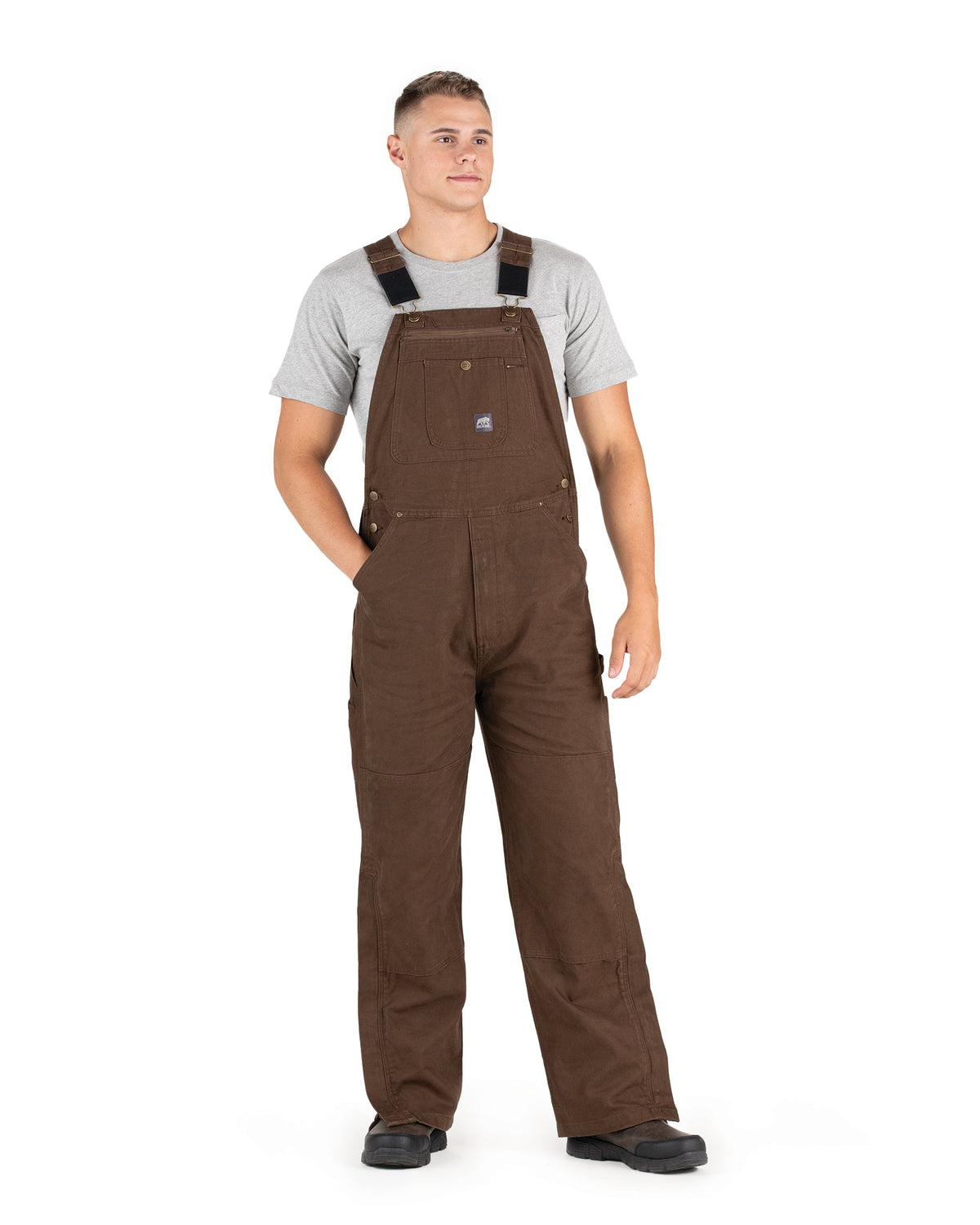 Stormtech Berne B1068 Heartland Bib Overall – Unlined Washed Duck, Bark – Bark / 32" / 32"